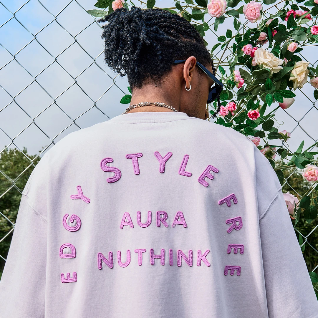 Nuthink字母刺绣短袖T恤美式复古潮牌半袖宽松男女2025夏季新款