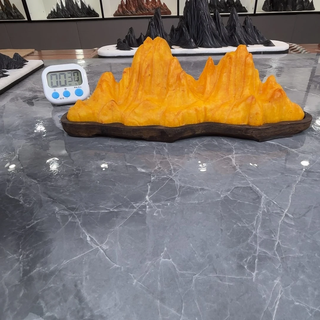 胖***胖砖雕灵璧石雕刻山峰摆件