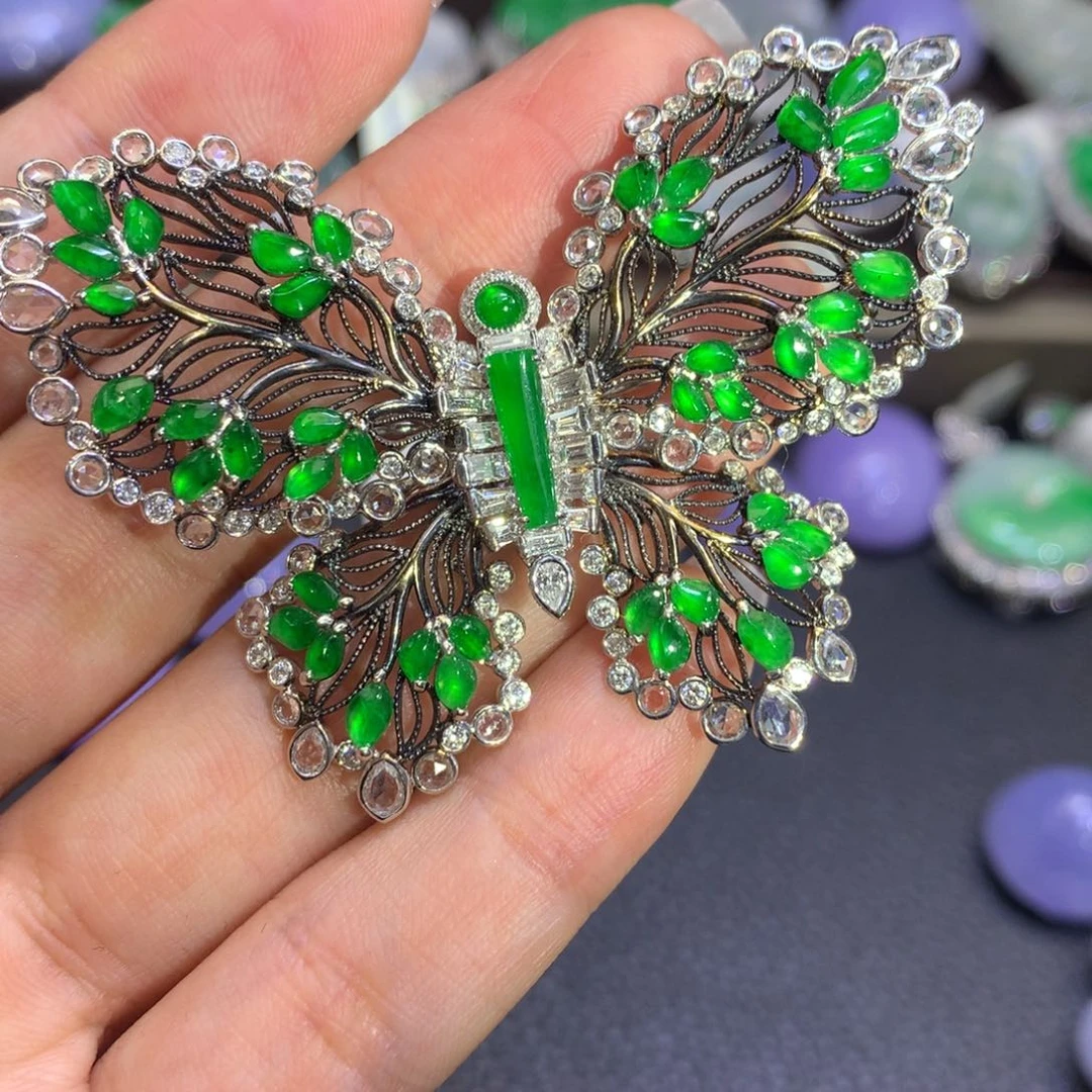 翡翠18K金镶嵌吊坠(赠链)翡翠吊坠