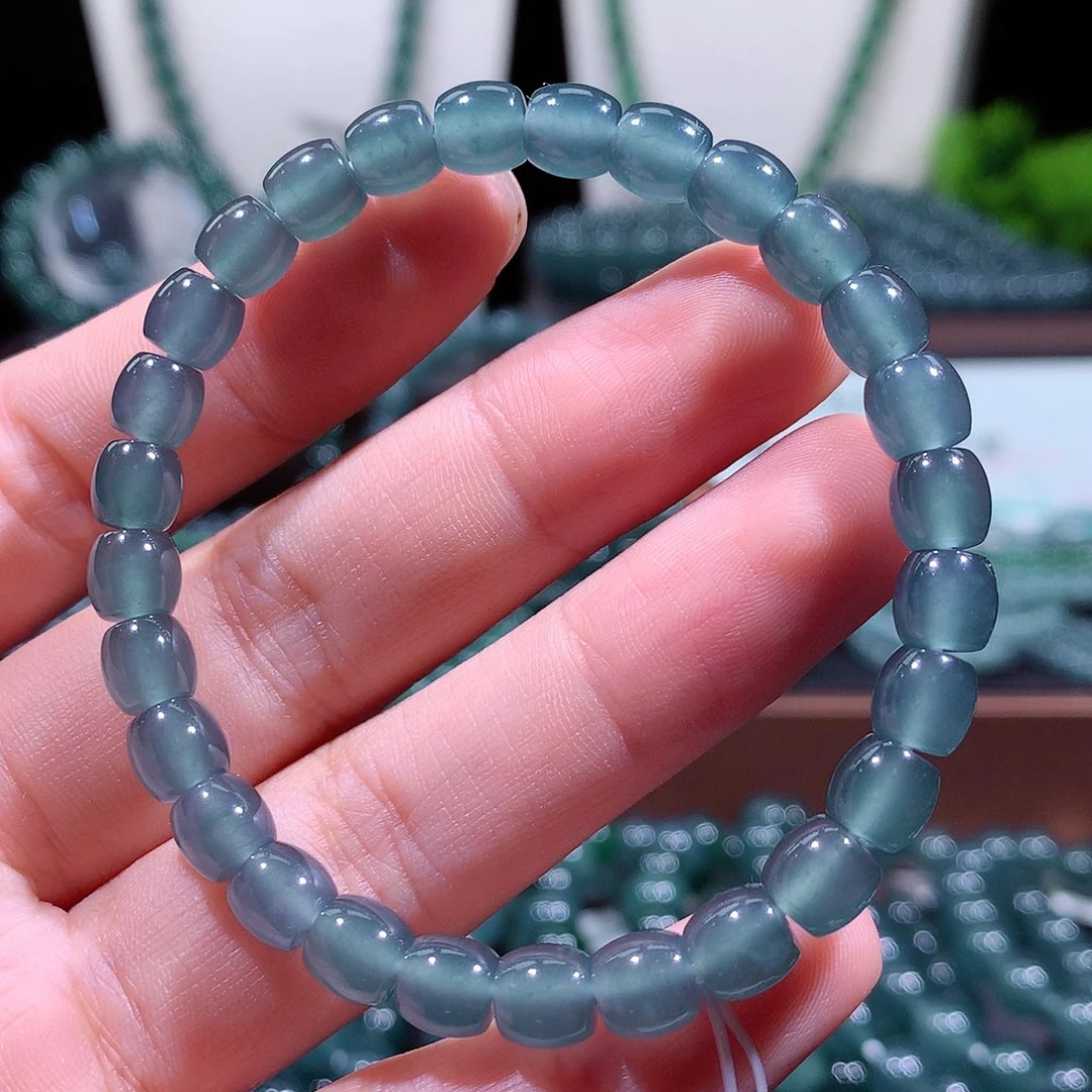 翡翠未镶嵌手链天然a货翡翠手串6.5