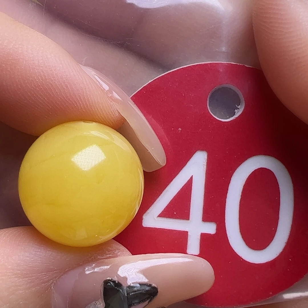 蜜蜡未镶嵌珠宝奇石15.5mm鸡油黄圆珠