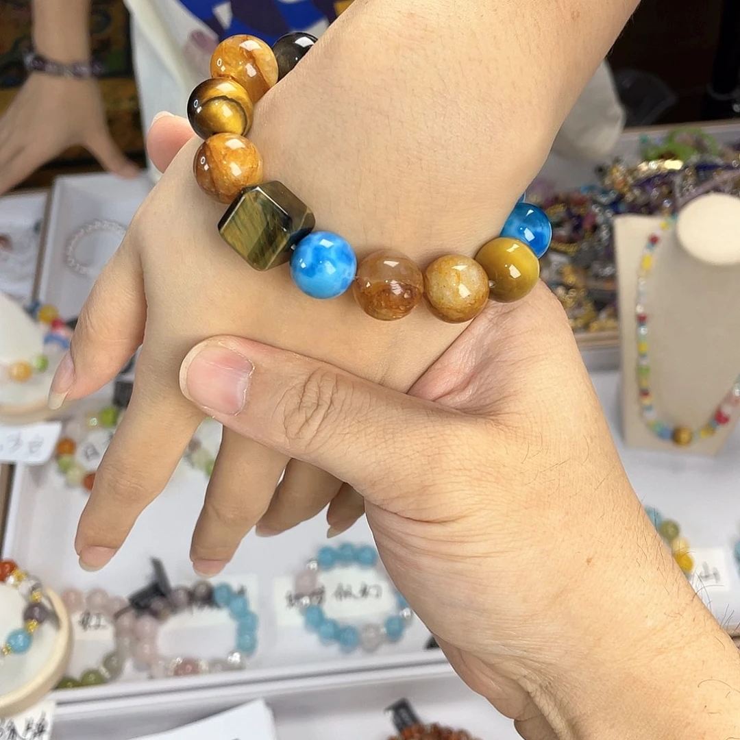 水晶手链银S925镀金镶嵌
