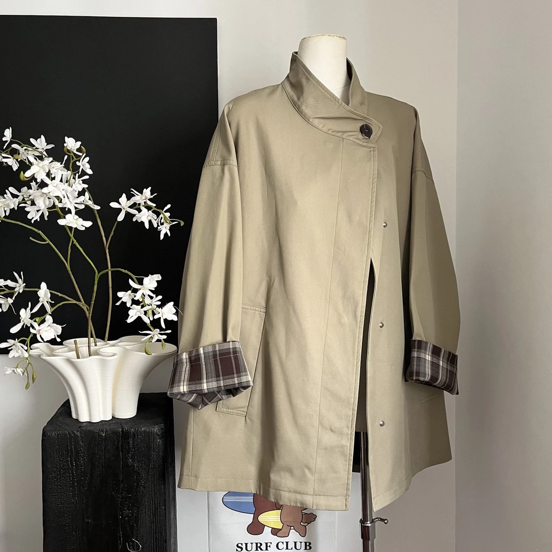 【欧若风】 2025春秋款设计感经典风衣外套英伦风显瘦宽松洋气时尚