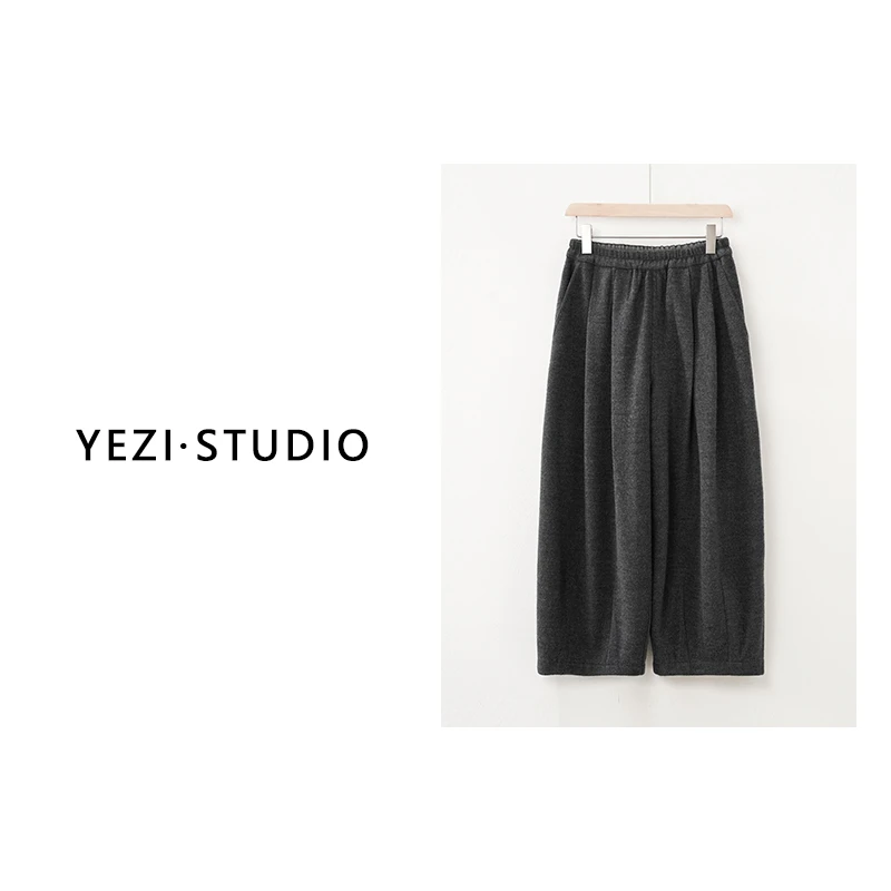 【松弛主义】机洗羊毛双褶裥茧型宽松显瘦九分灯笼裤25436002