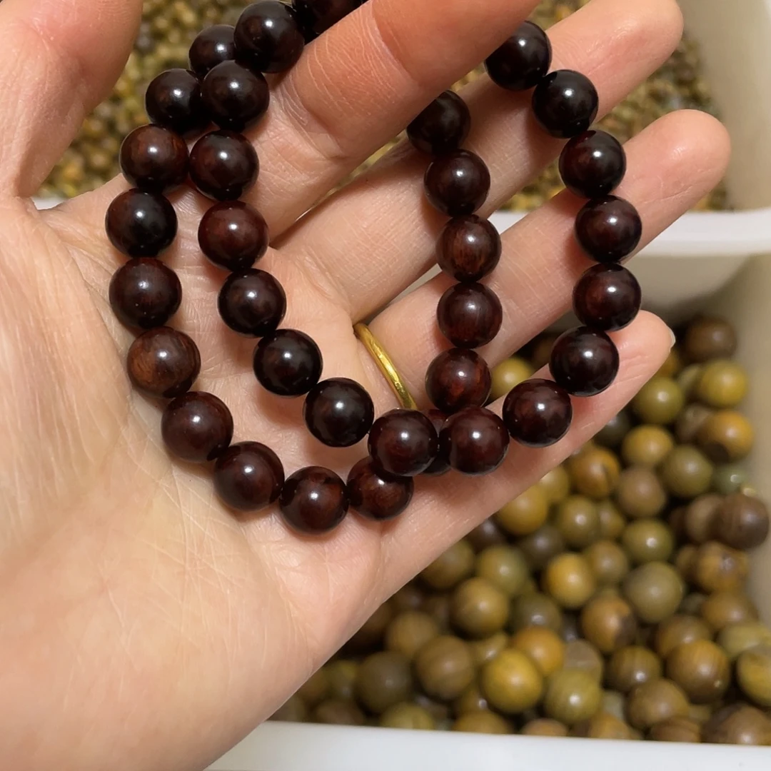 小叶紫檀手串/手链印度小叶紫檀10单圈微瑕两条