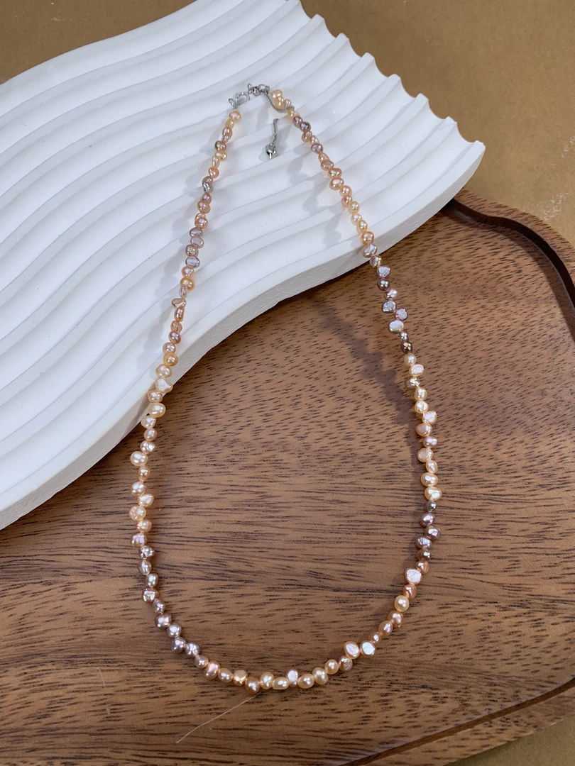 【糖果色】淡水珍珠项链极光时尚百搭小众糖果色Keshi珍珠