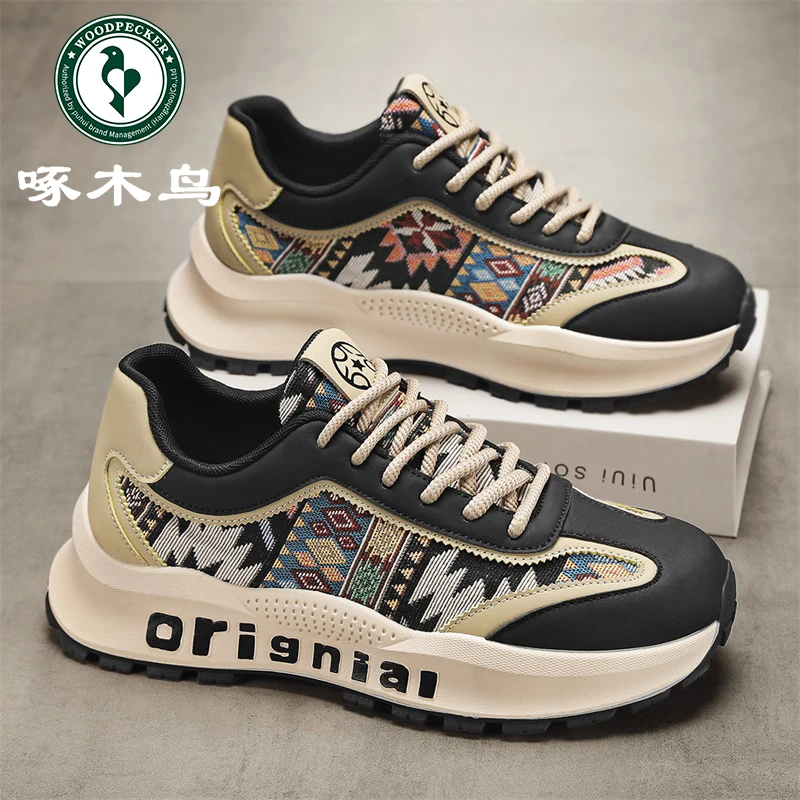 啄木鸟男鞋休闲板鞋透气潮流鞋子潮牌休闲鞋男款百搭增高男生潮鞋