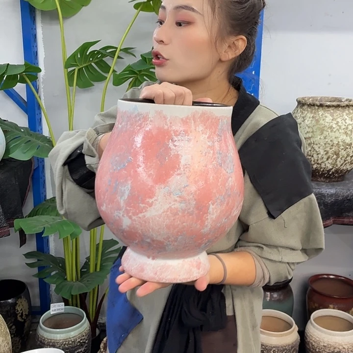 17-27 -粗陶花盆有孔