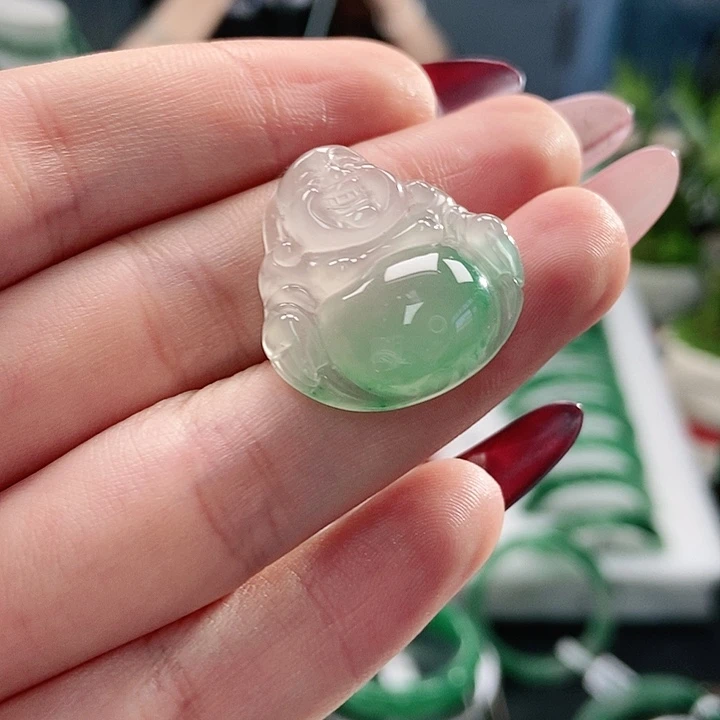 石英质玉吊坠(不含链)未镶嵌天然A货非洲翠挂件