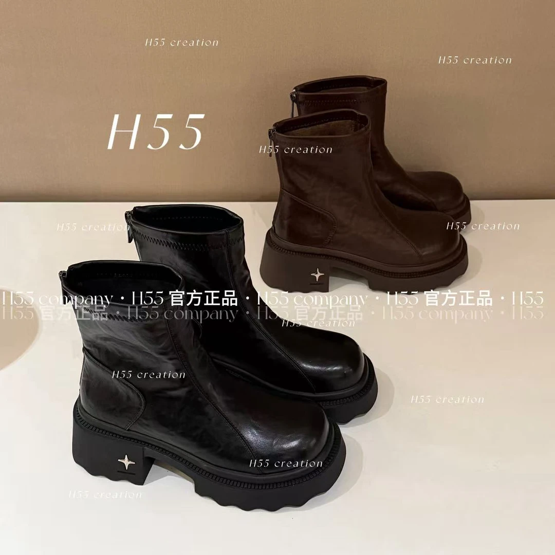 H55女鞋【单/棉】黑桃骑士｜手抓纹瘦瘦靴6.5cm03-3042-ZZZ