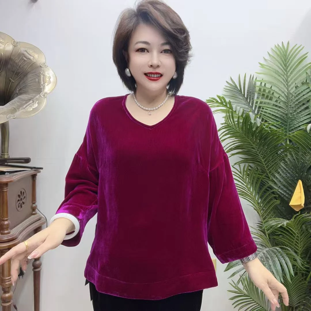 桑蚕丝植绒小衫10ACD095