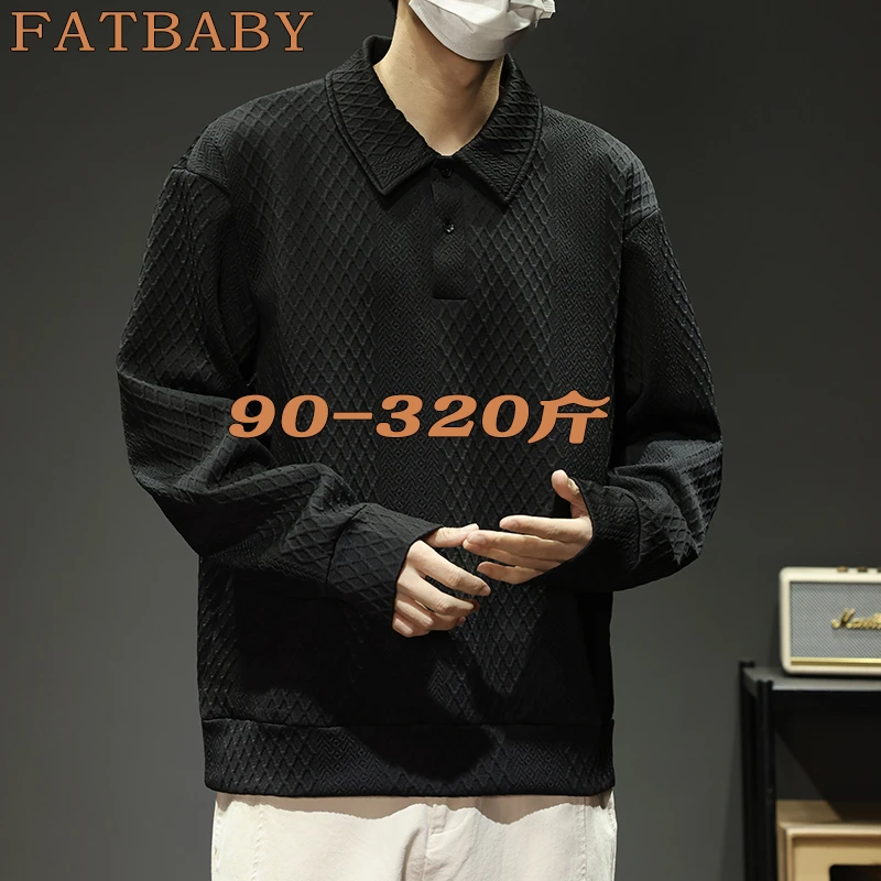 肌理感大码polo衫男士春季新款简约运动休闲日常宽松百搭潮流上衣