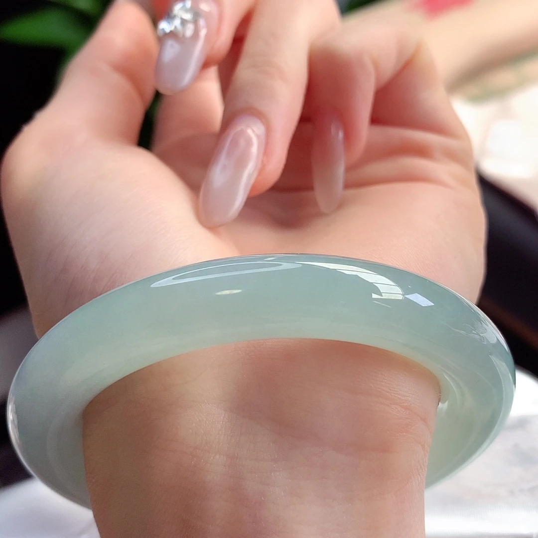 未镶嵌手镯翡翠天然A货翡翠55-56细节控放心入o颗粒10号