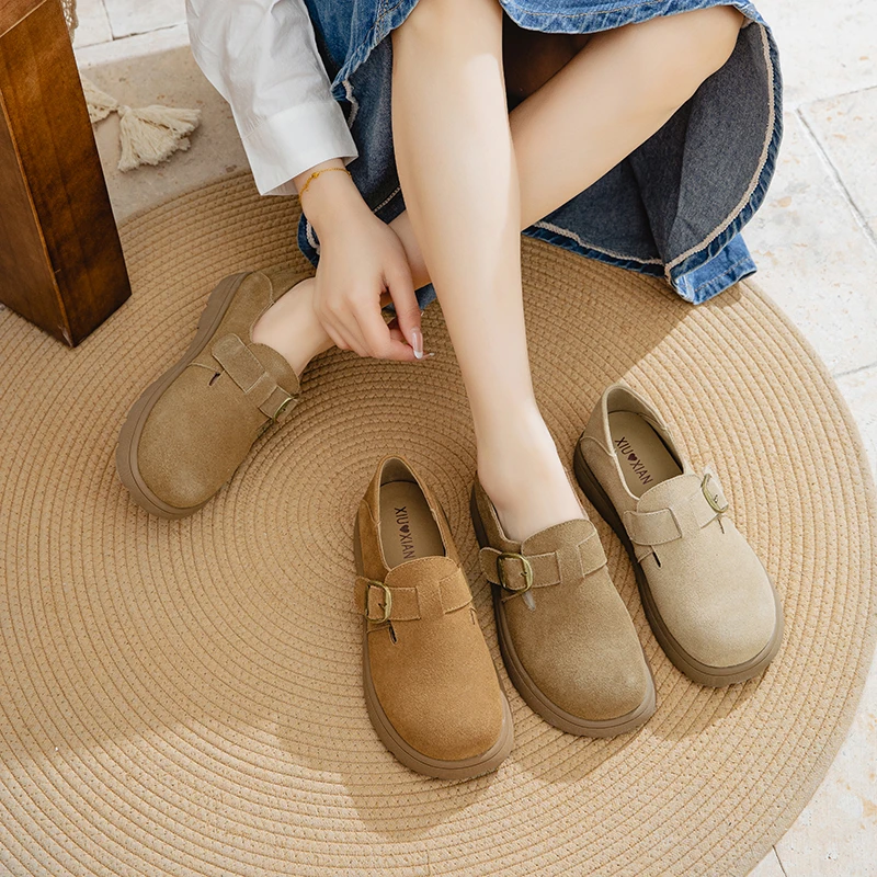 【乔老板】‘真皮牛皮’2025’新款‘软底勃肯鞋休闲百搭