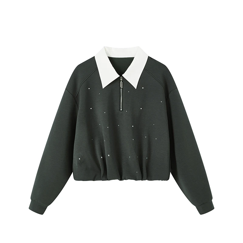 【达人专属】休闲复古烫钻套装女W5604