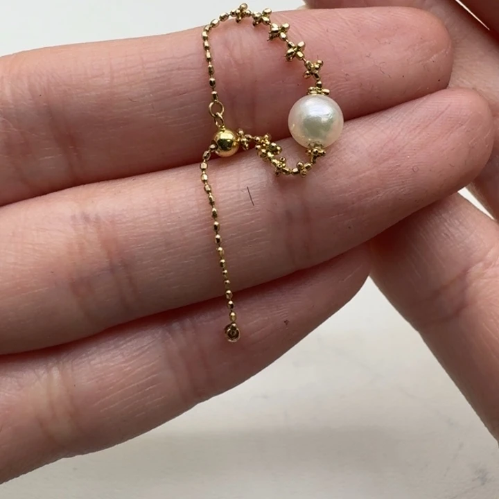 戒指18K金镶嵌海水珍珠