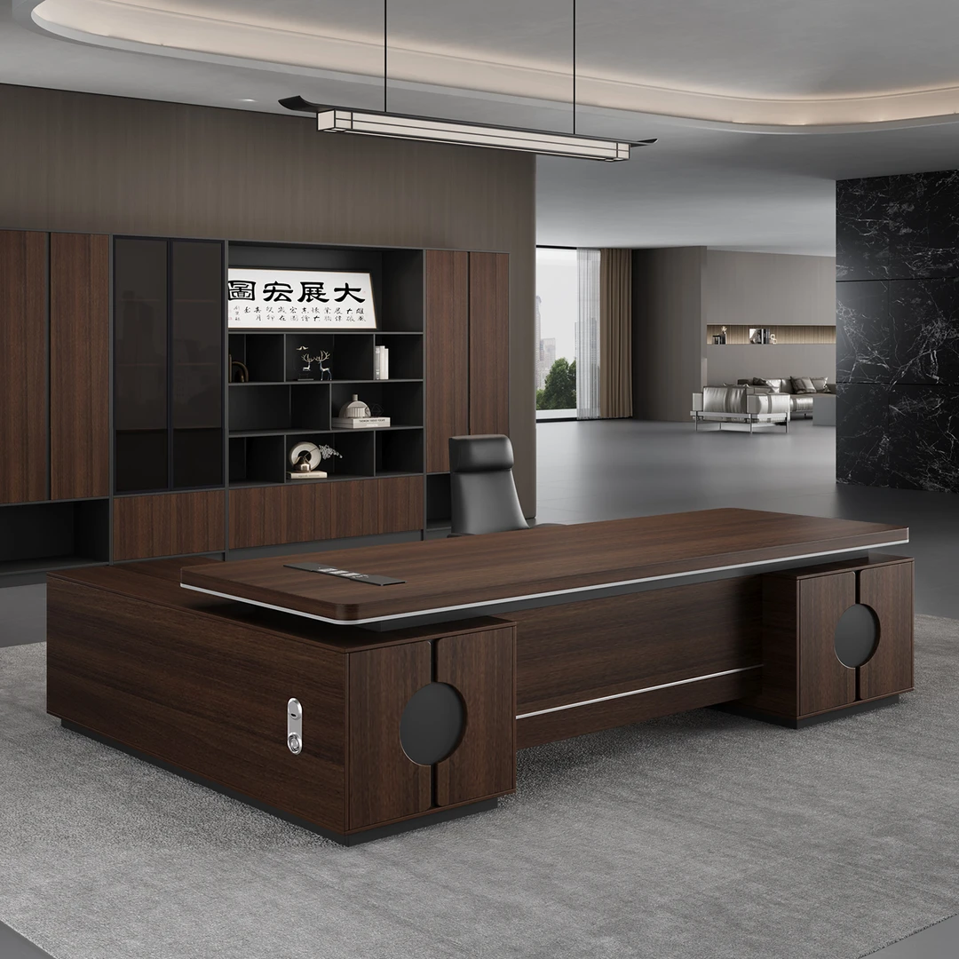 新中式老板办公桌简约现代大班台主管总裁桌经理办公家具全套定制