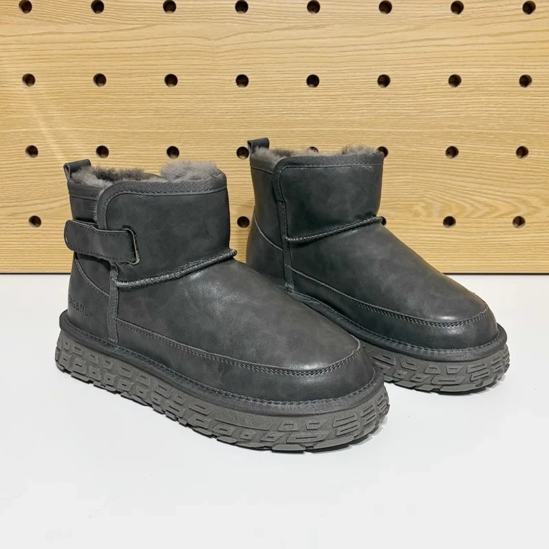 9888全羊毛防水雪地靴男皮毛一体2024新款冬防滑加厚保暖短筒棉靴