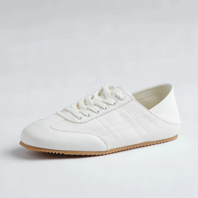 【Minority Focus】牛皮透气平底小白鞋2351-36