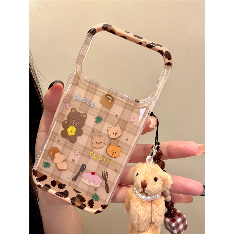 适用苹果iphone17promax早秋格纹16pro韩风链条15ins防摔14手机壳