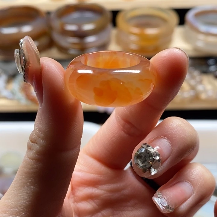 玛瑙/玉髓未镶嵌戒指16.7