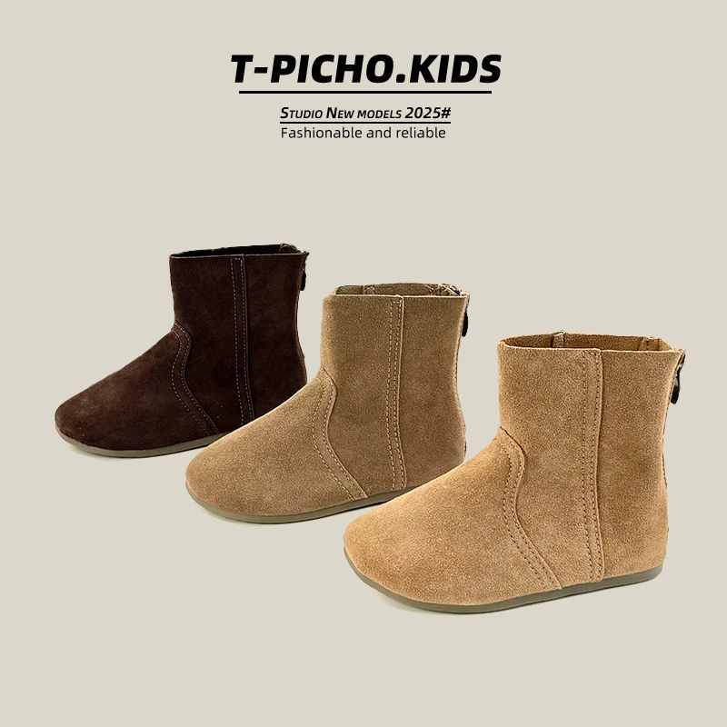 女童短靴2025秋季新款儿童靴子时尚百搭女宝洋气女孩单靴皮靴-866