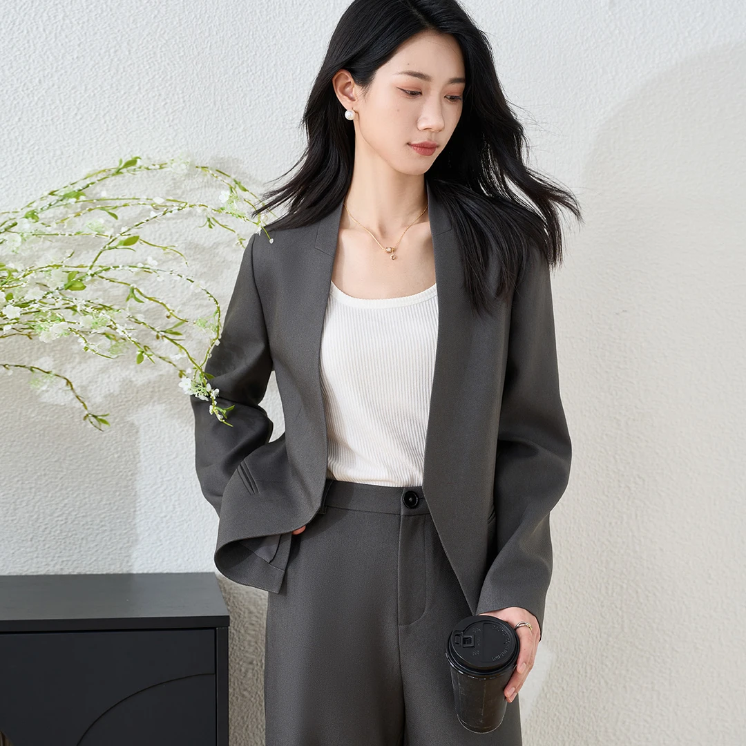 【海燕专属】盐系轻熟高级灰职业西装气质正装外套5R24CX2979
