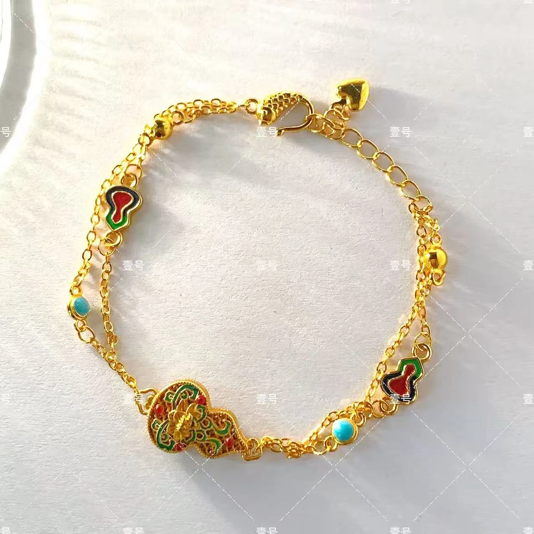 合金手链 【壹号】金铺轻奢高定饰品烧蓝古法工艺葫芦手链精美手工
