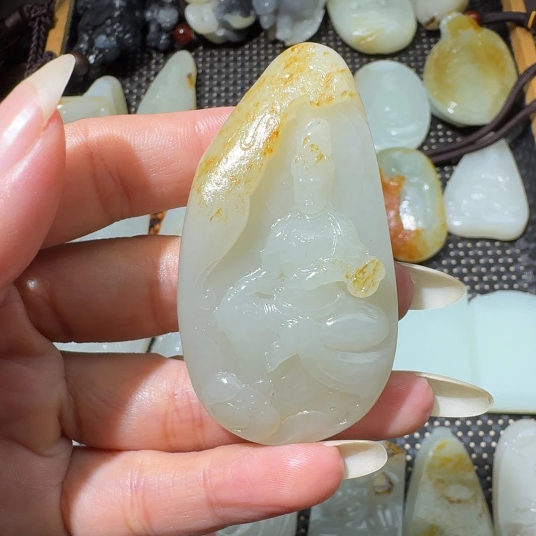 和田玉未镶嵌吊坠(不含链)