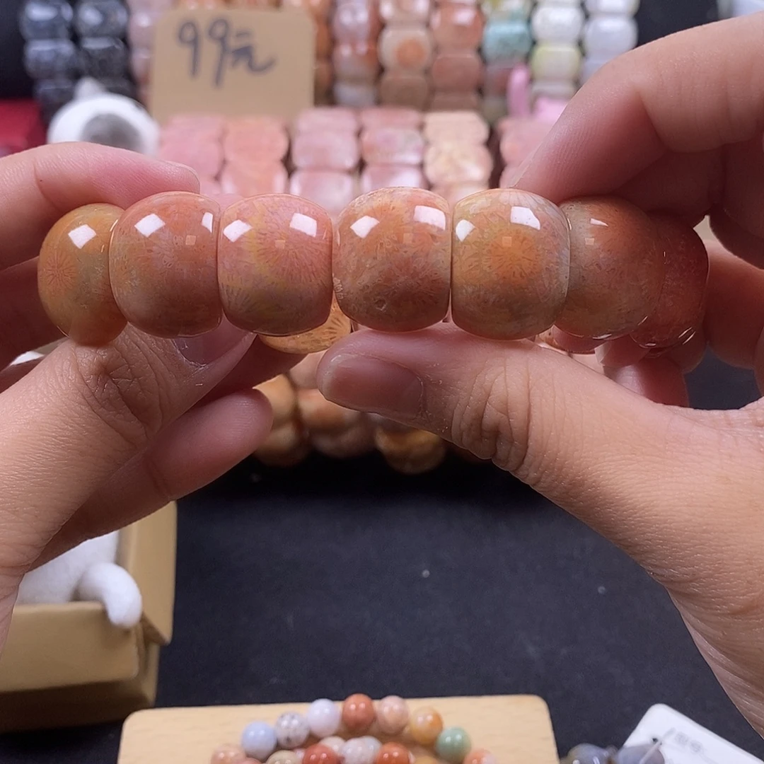 硅化珊瑚（珊瑚玉）未镶嵌手牌 上新27