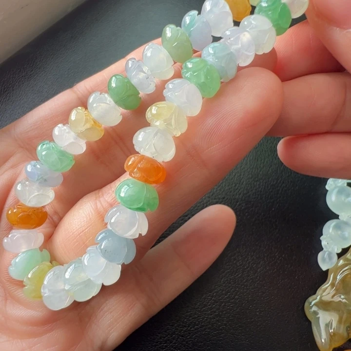 定制翡翠未镶嵌放漏莲花珠