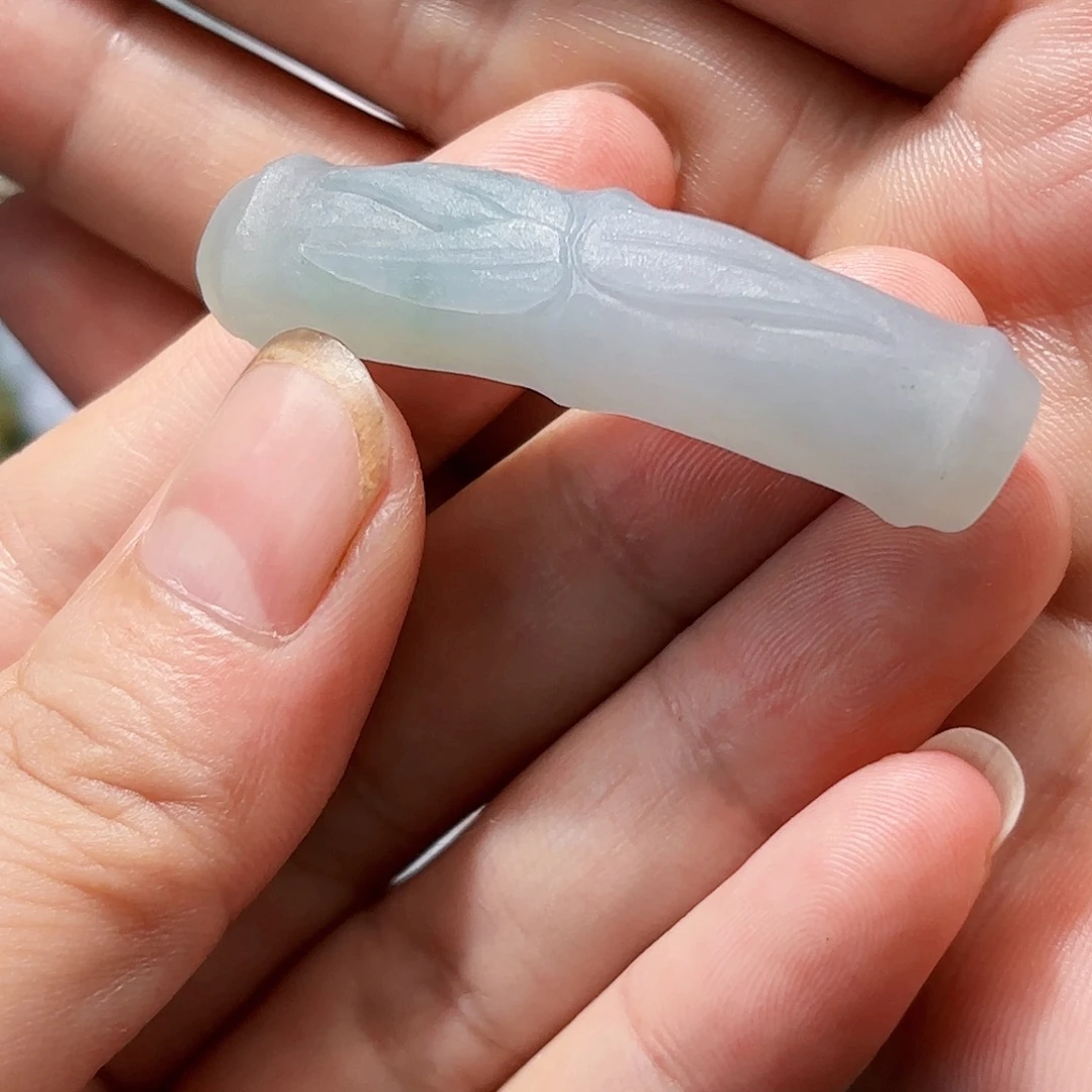 筱***语定制翡翠未镶嵌天然缅甸翡翠A货竹节手牌