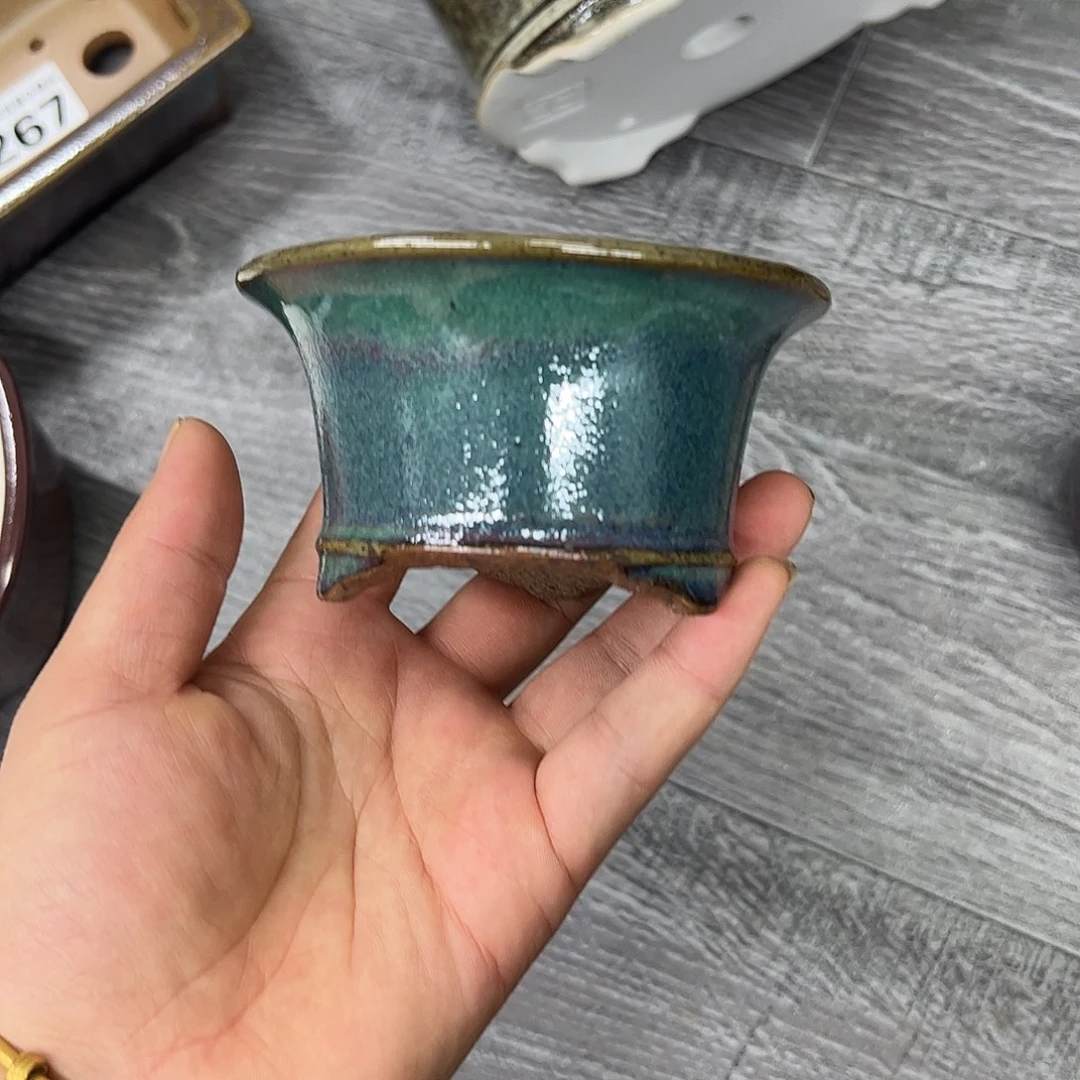 紫砂花盆273号瑕疵9.5/5cm窑变