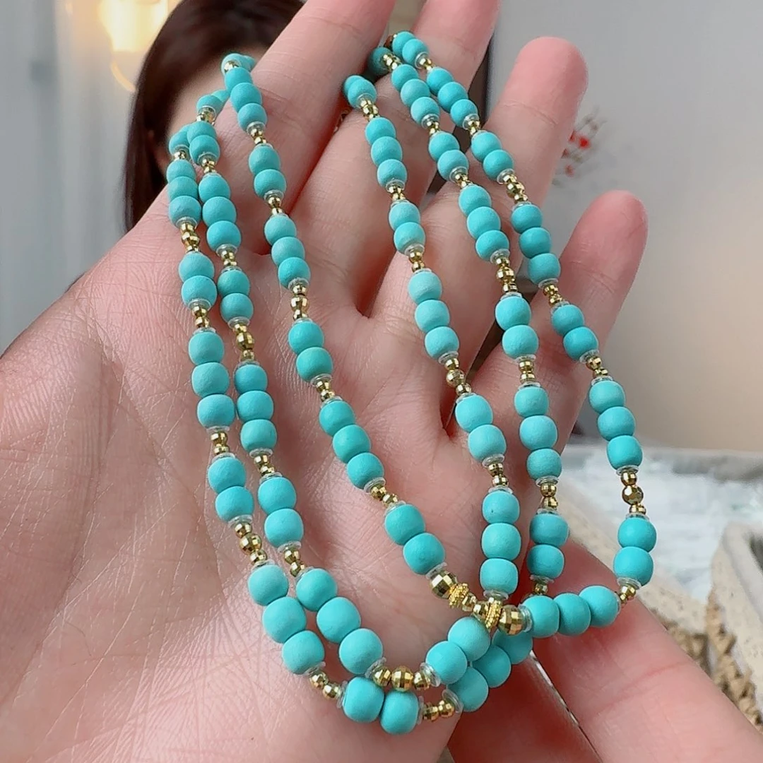 拉***魔绿松石18K金镶嵌珠宝奇石