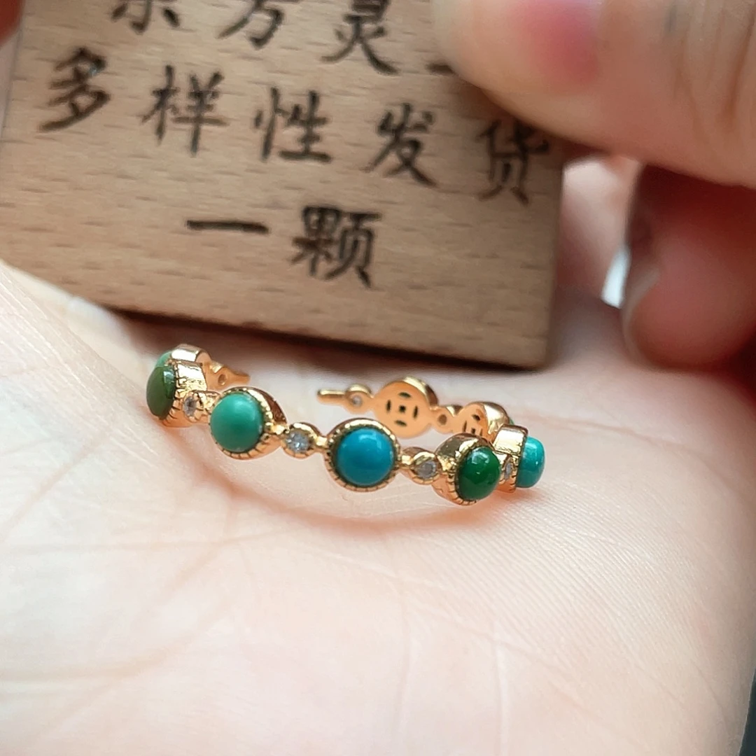 银S925镶嵌绿松石戒指