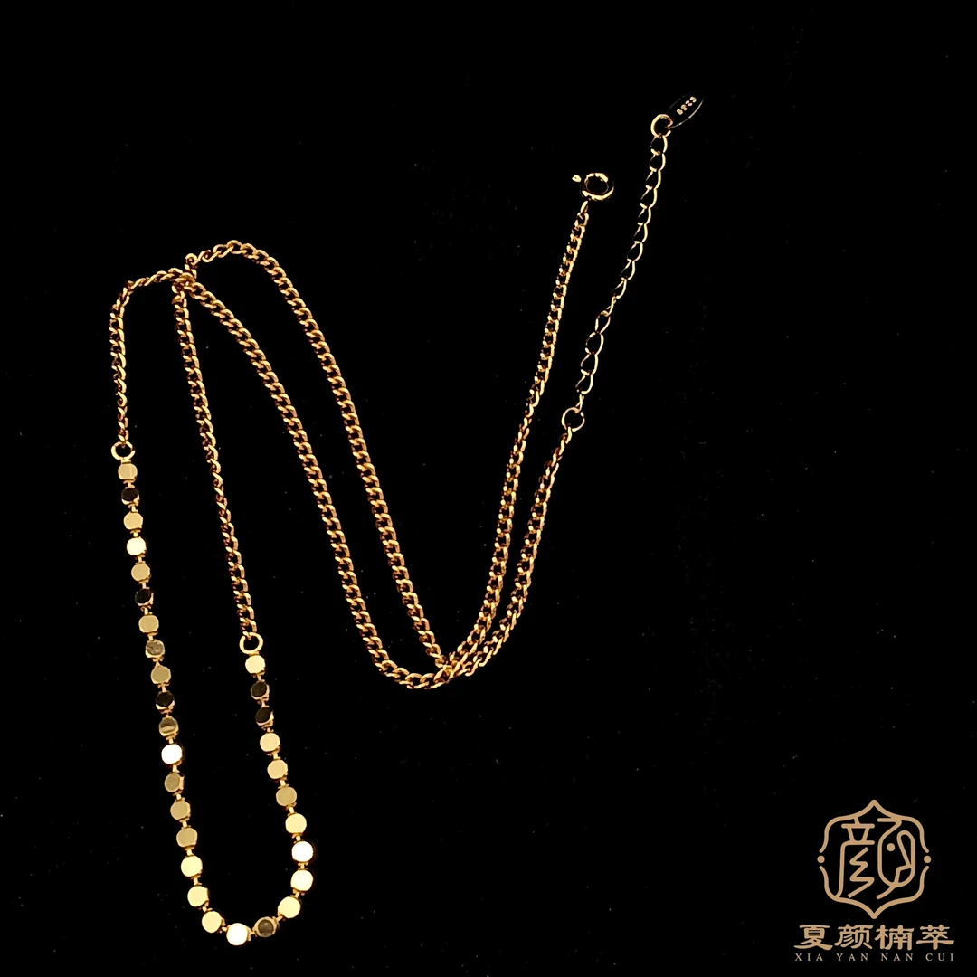 链子925银 【夏颜楠萃】S925银 金色项链  新款