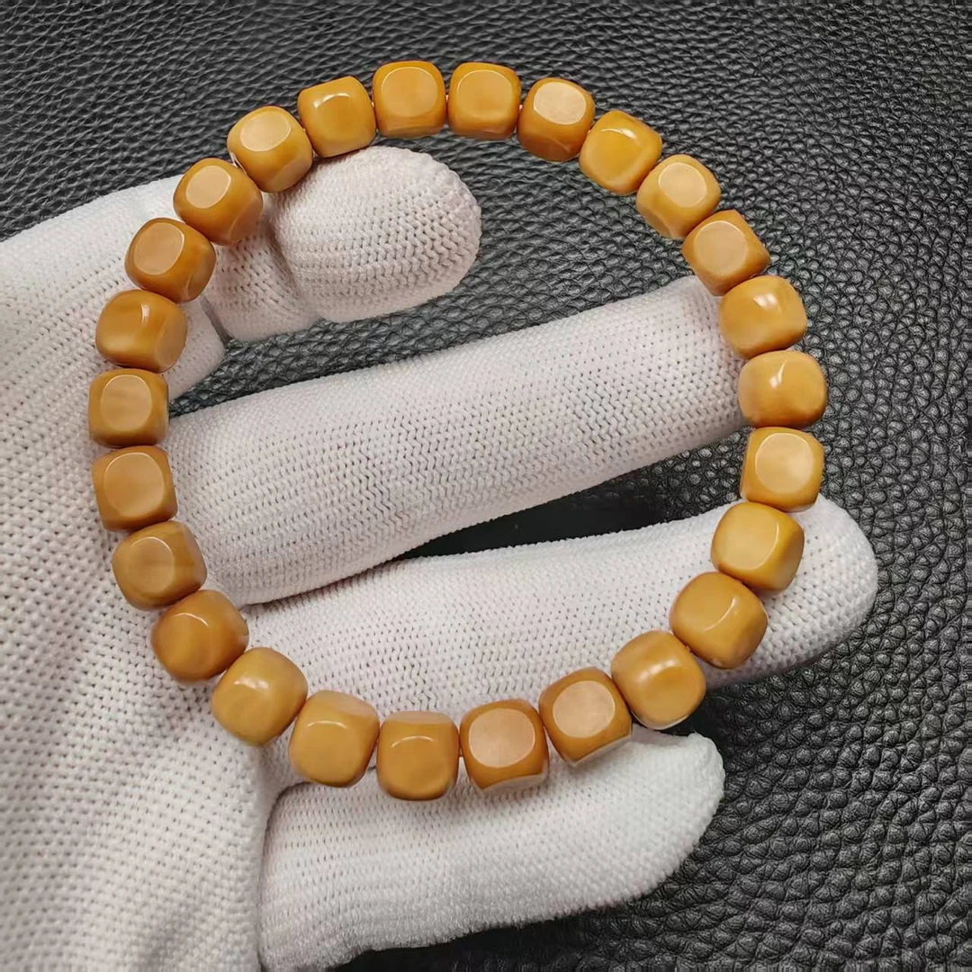 尺寸对棱卡8.5mm左右龙脊菩提黄龙骨料六方单圈一条《小鱼文玩》