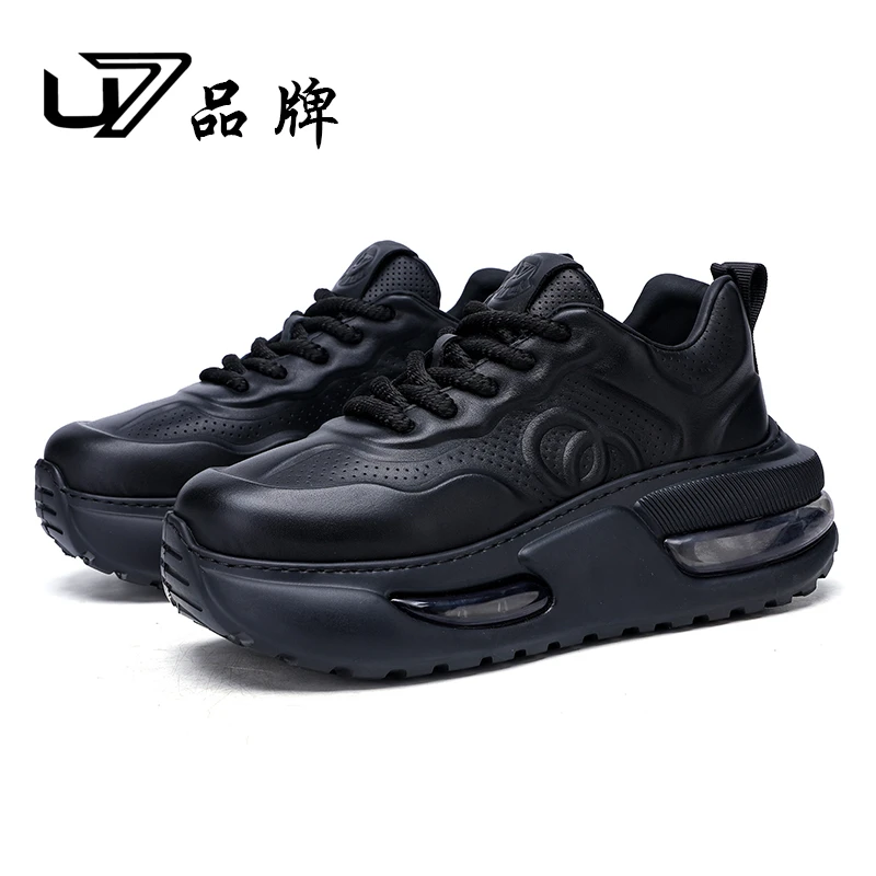 U7品牌男鞋 好鞋相伴 2025新款时尚百搭真皮厚底男士休闲鞋
