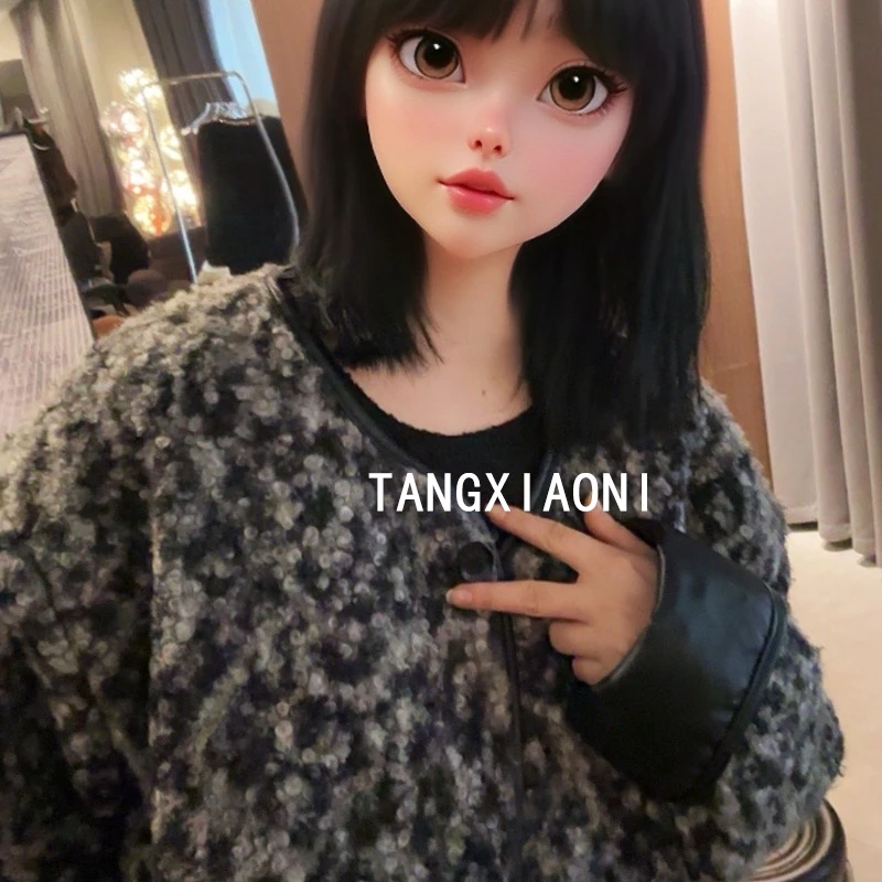 拼皮 【灰豹颗粒】 外套潮牌女装