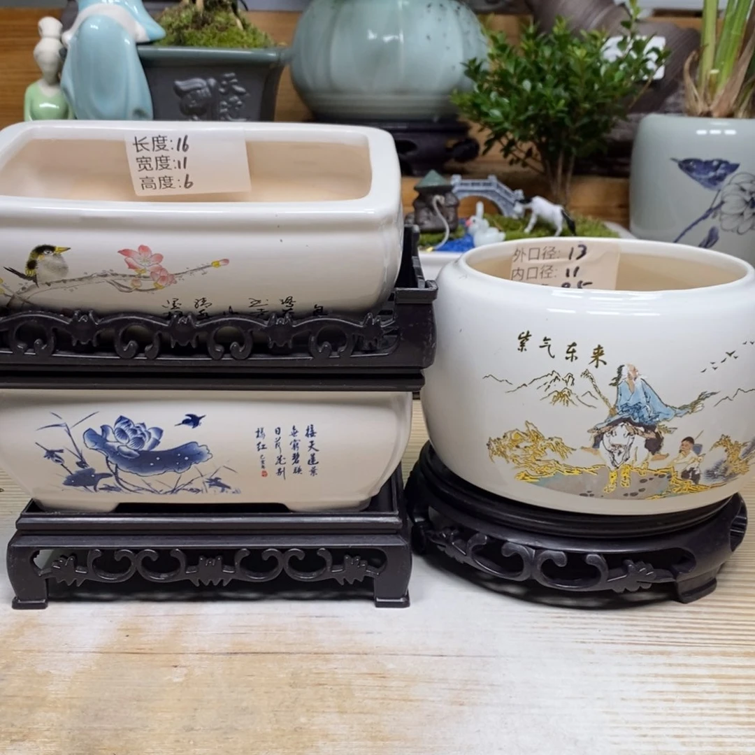 紫砂陶瓷艺术花盆陶瓷