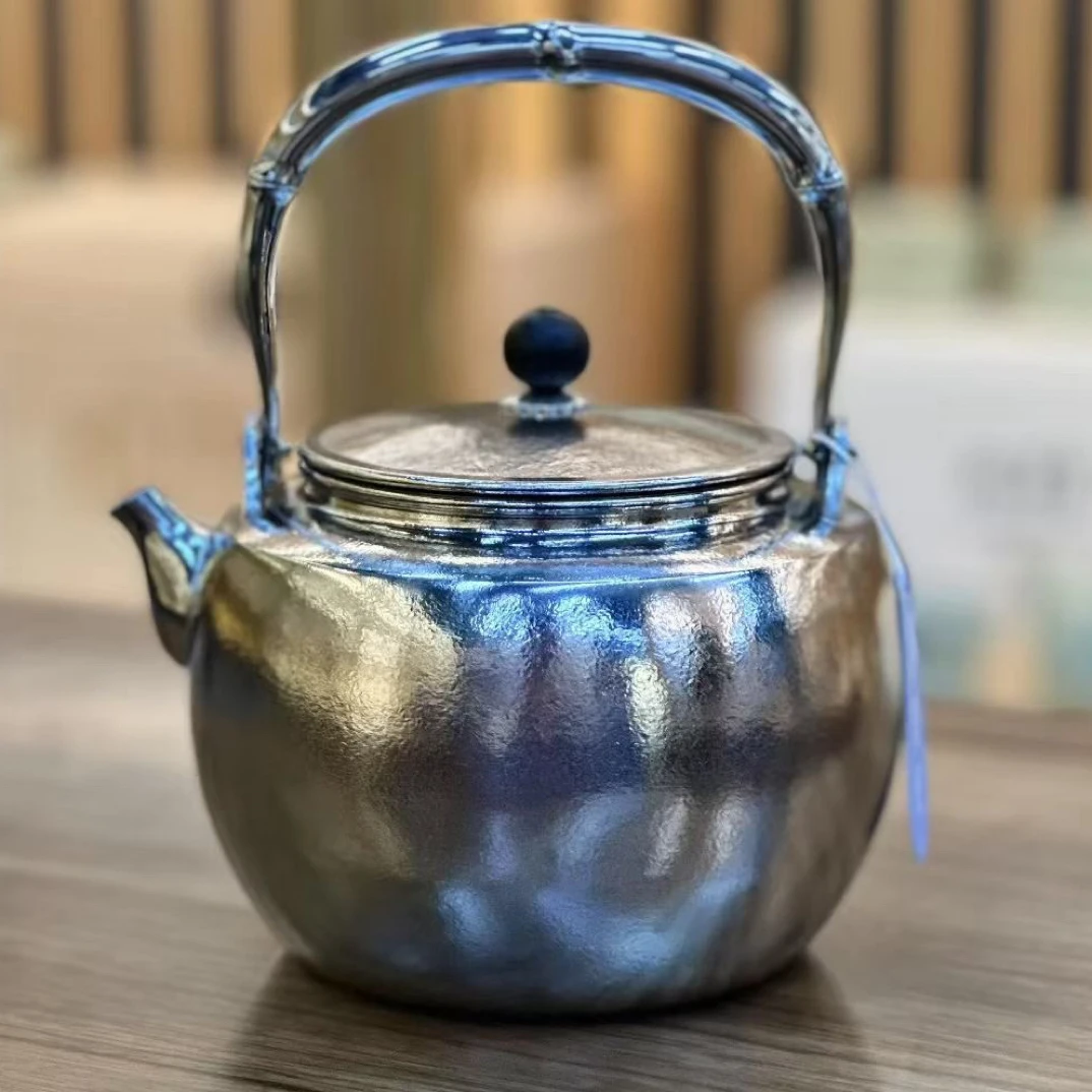 圆满钛烧水壶银色1000m家用大容量复古烧水茶道