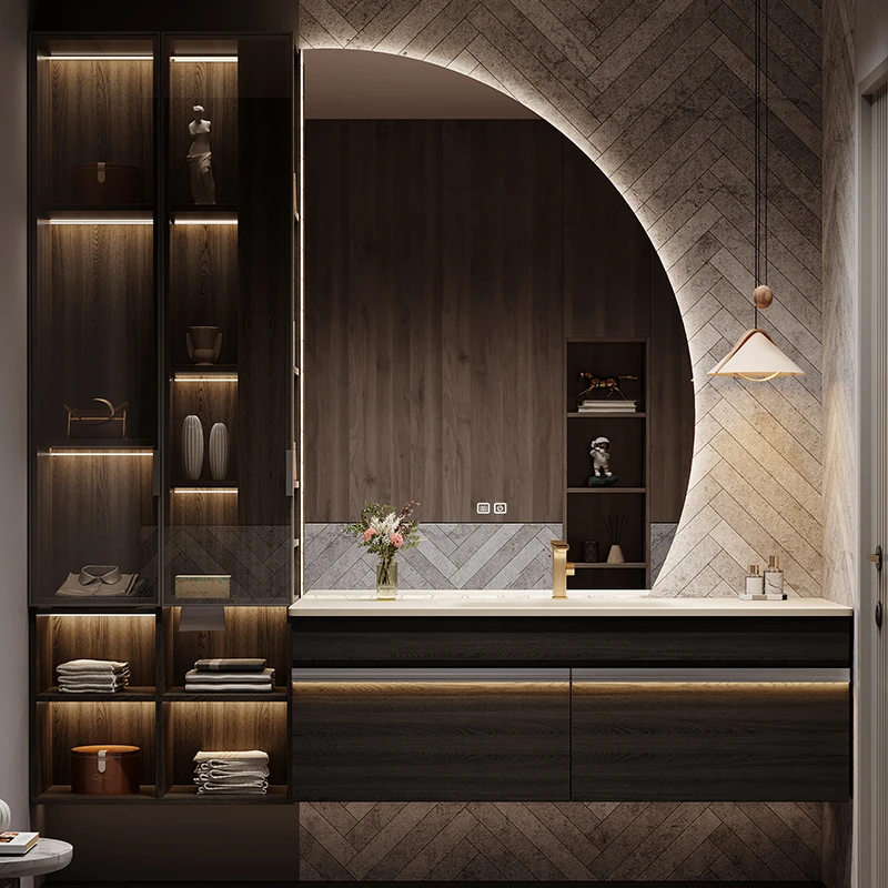 福艺斯浴室柜组合智能异形镜卫生间卫浴柜立柜定制洗漱台盆hc017