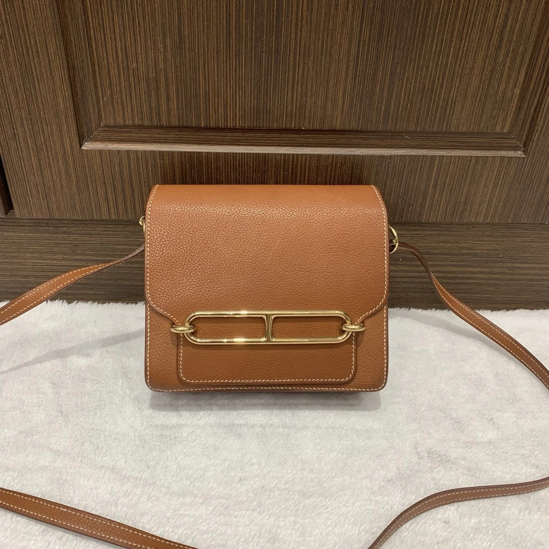 95新 Hermes/爱马仕 Roulis mini金棕猪鼻子/二奢