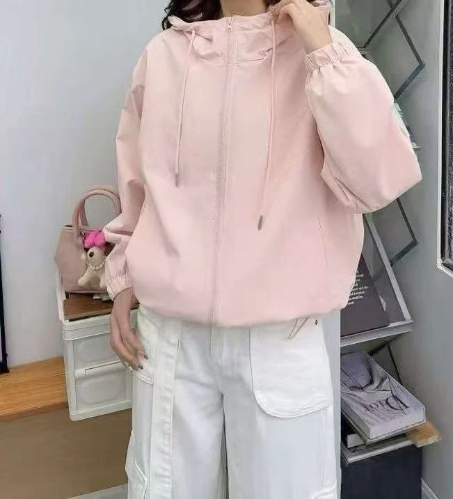 新款Y916粉连帽夹克休闲外套5511