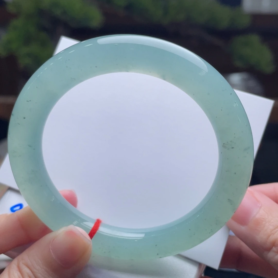 翡翠未镶嵌手镯55.6冰湖蓝 乌鸡