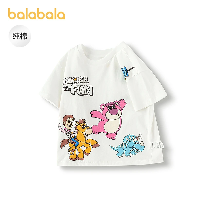 【迪士尼IP】巴拉巴拉童装宝宝t恤儿童短袖上衣纯棉2025新款夏装