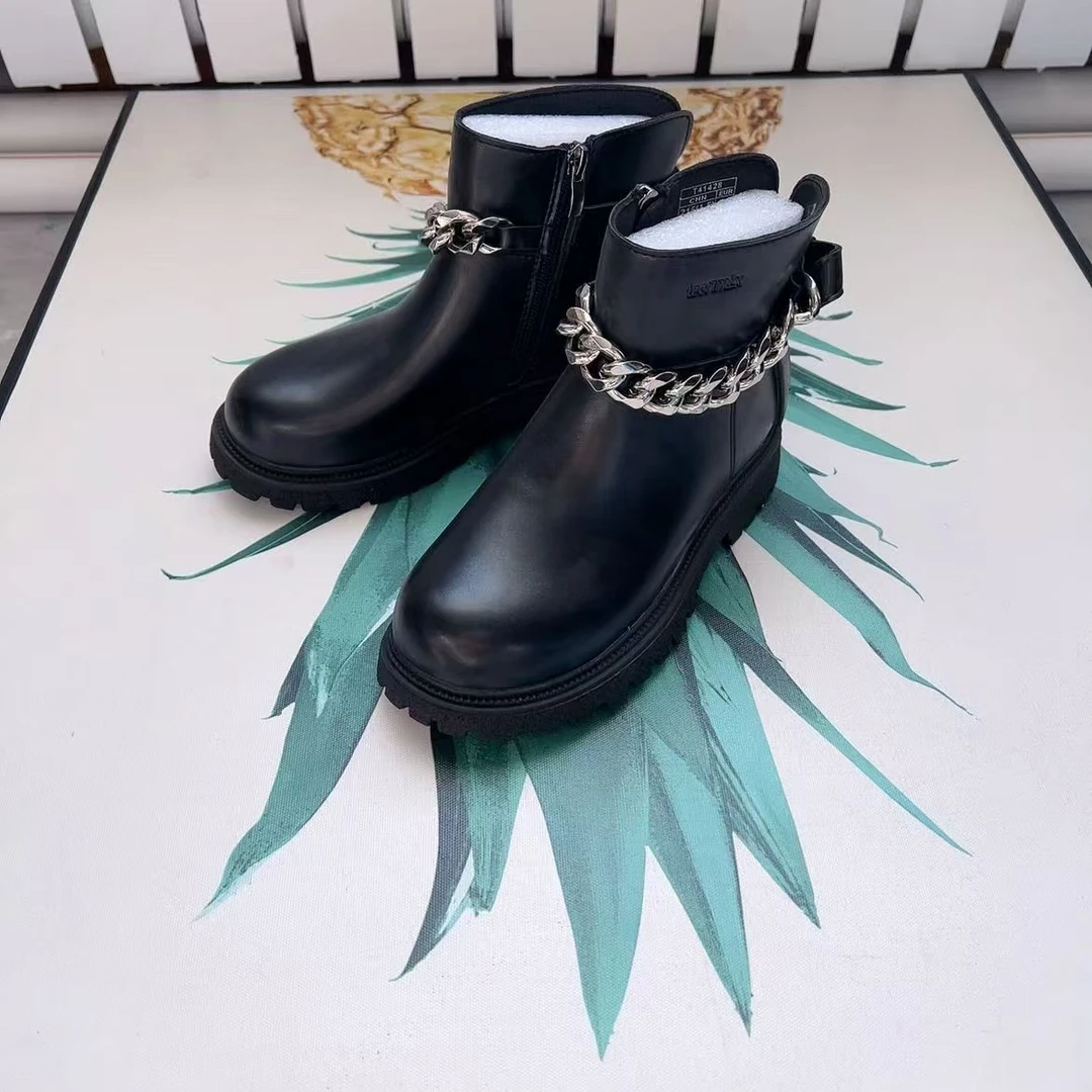 Teenmix/天美意黑色 加绒儿童休闲运动鞋货号T41428（库位T42)