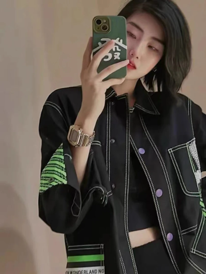 2025春季宽松工装明线牛仔外套5400584