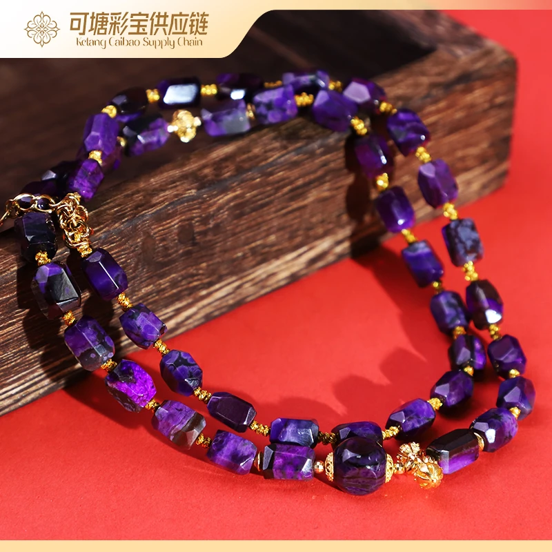 南非舒俱来 18K金丝绒皇家紫刻面项链 /KTCB-4003/多样性发一件