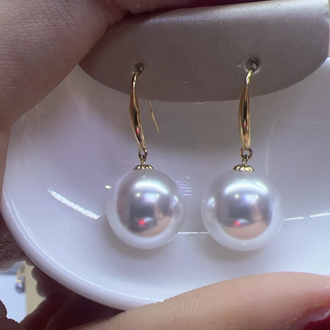 淡水珍珠耳饰18K金镶嵌